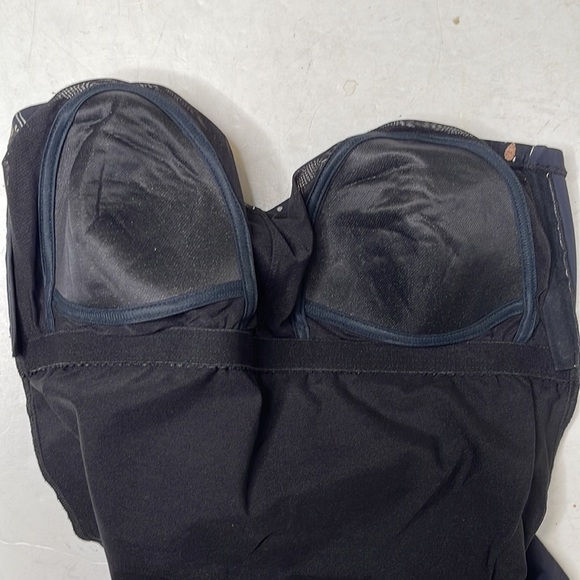 LADY Gottex Black Copper Silver Dot Splatter Pattern Bandeau Swimsuit Size 12 - Picture 6 of 11